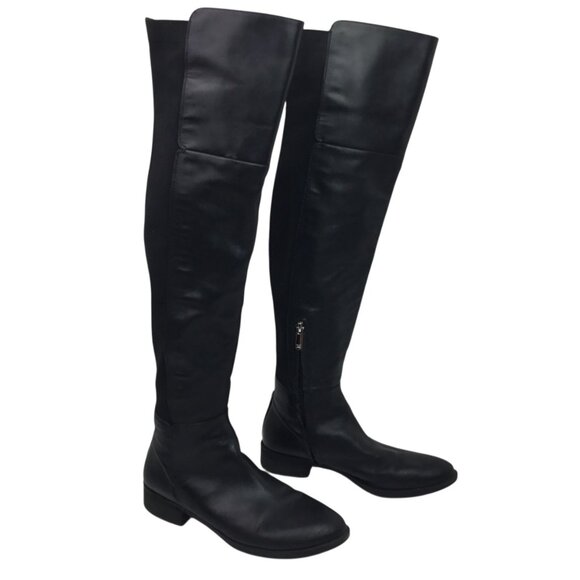 Sam Edelman Pam Over-The-Knee Black Leather Textile Boots Womens 8M - Picture 7 of 16